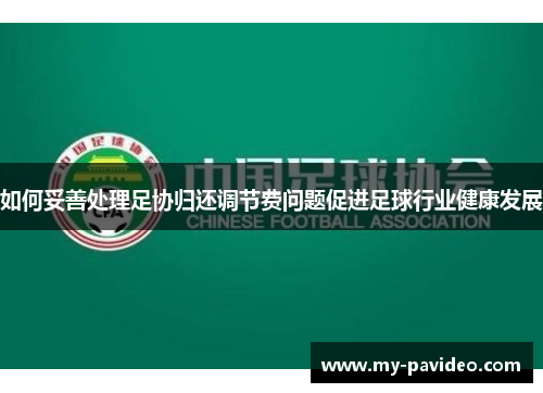 如何妥善处理足协归还调节费问题促进足球行业健康发展 如何妥善处理足协归还调节费问题促进足球行业健康发展